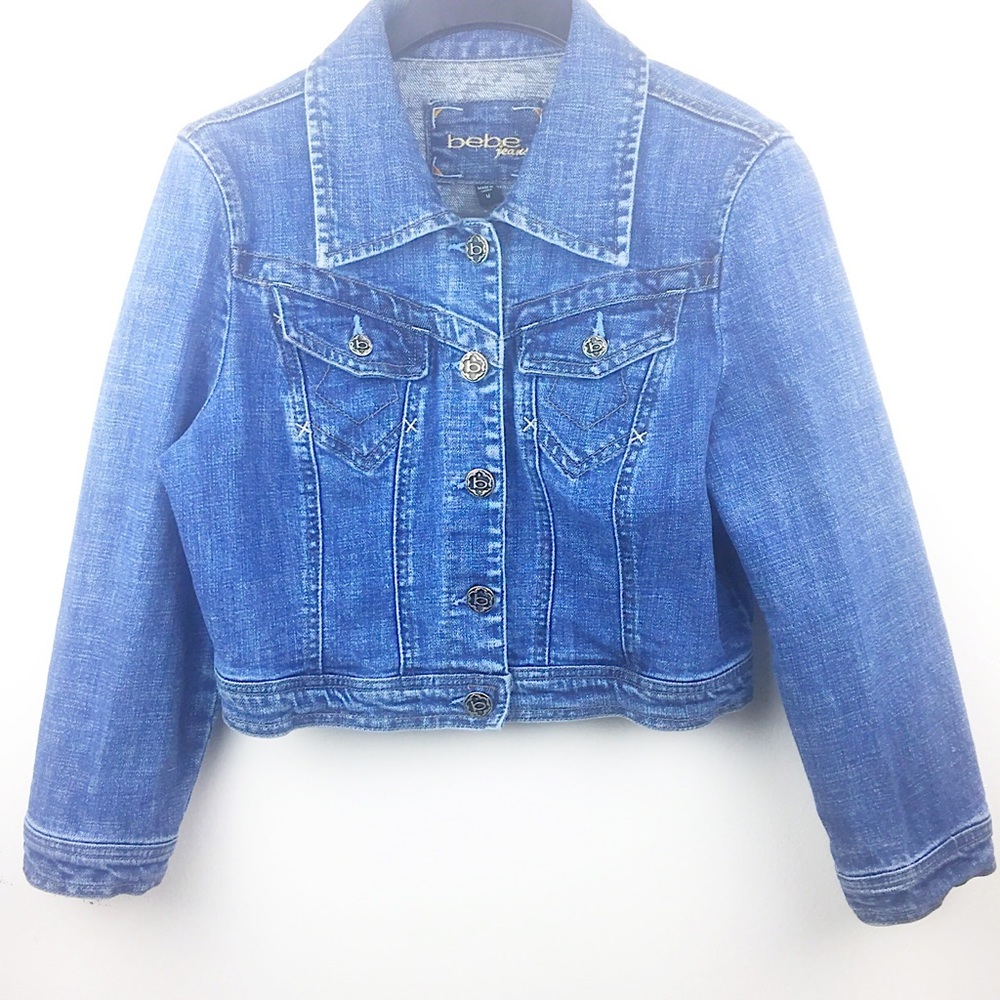 Bebe Cropped Denim Jacket